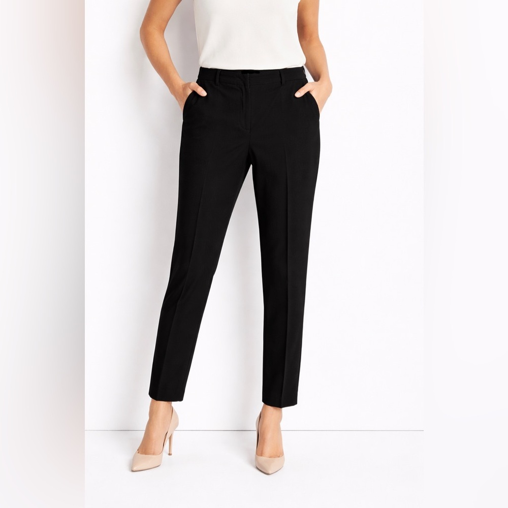 T Tahari Black Stretch Dress Pants Women 12 Ankle Career Work Interview Office